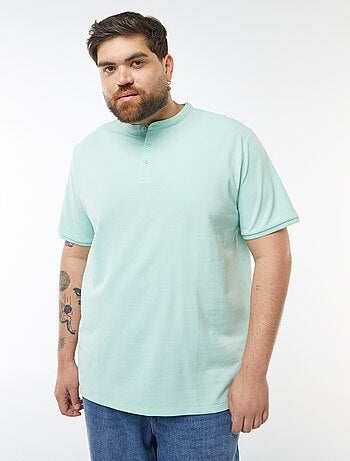 Polo de piqué de algodón con cuello panadero