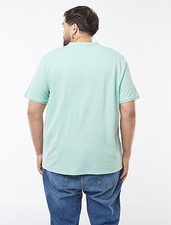 Polo de piqué de algodón con cuello panadero