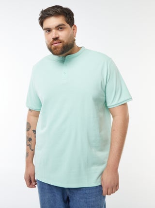 Polo de piqué de algodón con cuello panadero