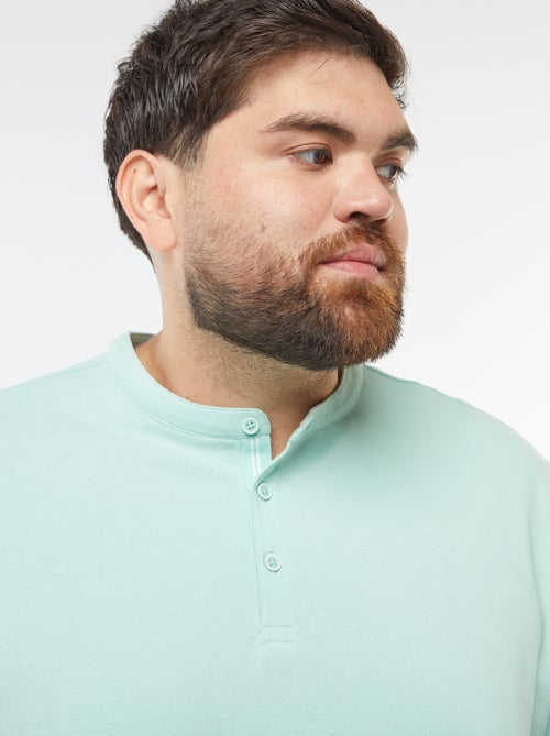 Polo de piqué de algodón con cuello panadero - Kiabi