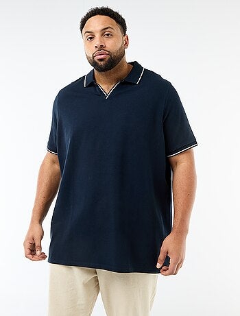 Polo de piqué de algodón con cuello polo sin botones