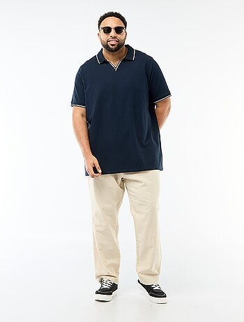 Polo de piqué de algodón con cuello polo sin botones