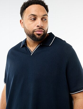 Polo de piqué de algodón con cuello polo sin botones