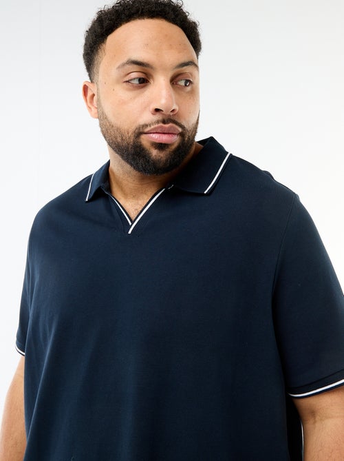 Polo de piqué de algodón con cuello polo sin botones - Kiabi