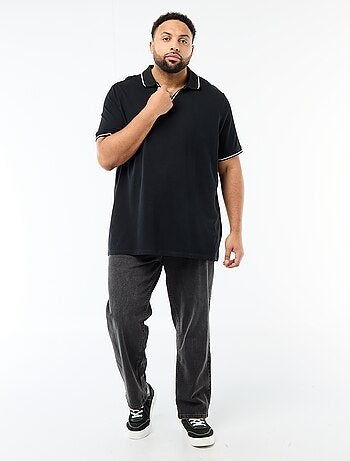 Polo de piqué de algodón con cuello polo sin botones