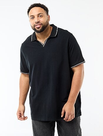 Polo de piqué de algodón con cuello polo sin botones