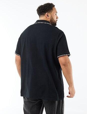 Polo de piqué de algodón con cuello polo sin botones