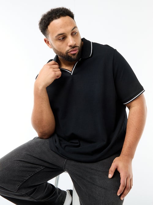 Polo de piqué de algodón con cuello polo sin botones - Kiabi