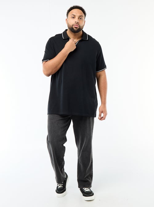 Polo de piqué de algodón con cuello polo sin botones - Kiabi