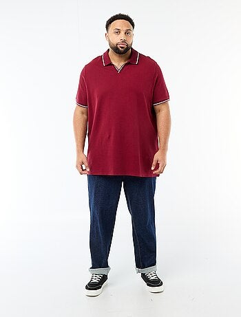 Polo de piqué de algodón con cuello polo sin botones