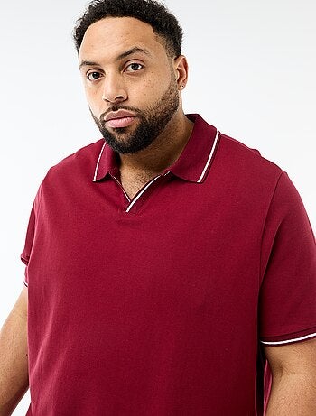 Polo de piqué de algodón con cuello polo sin botones