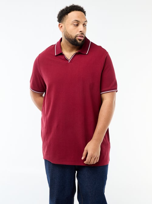 Polo de piqué de algodón con cuello polo sin botones - Kiabi