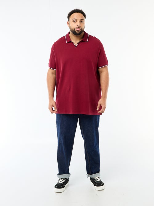 Polo de piqué de algodón con cuello polo sin botones - Kiabi