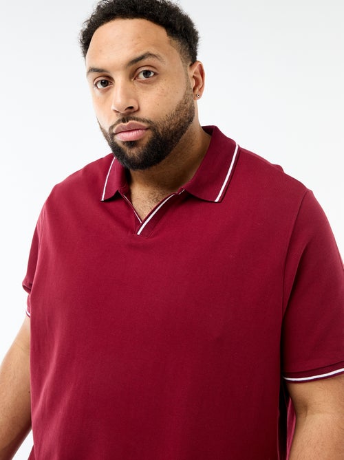 Polo de piqué de algodón con cuello polo sin botones - Kiabi