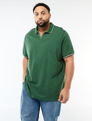 Polo de piqué de algodón con cuello polo sin botones