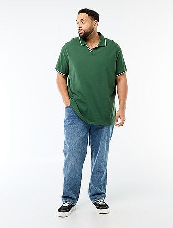 Polo de piqué de algodón con cuello polo sin botones