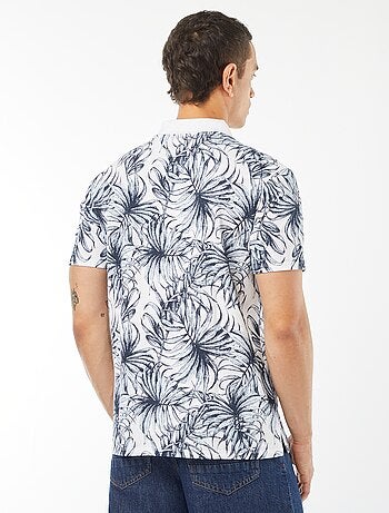 Polo de piqué de algodón con estampado