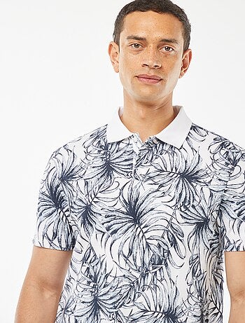 Polo de piqué de algodón con estampado