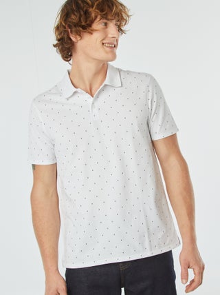 Polo de piqué de algodón con estampado