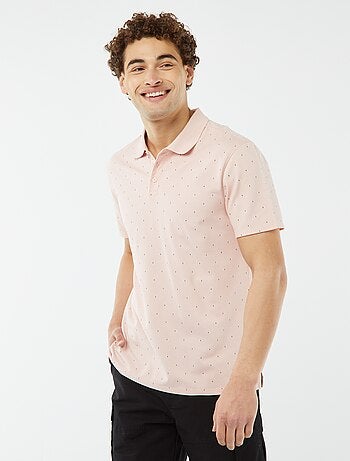 Polo de piqué de algodón con estampado