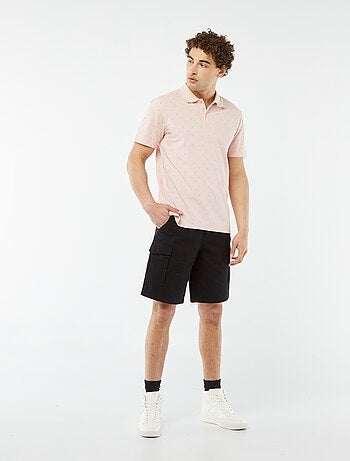 Polo de piqué de algodón con estampado