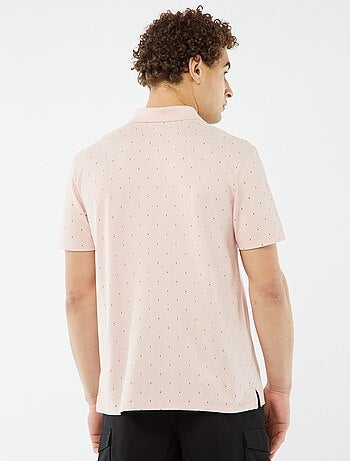 Polo de piqué de algodón con estampado