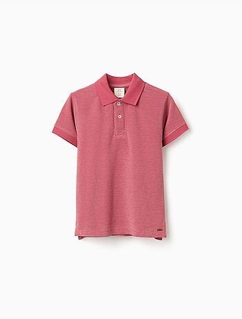 Polo de piqué de algodón con lunares en jacquard