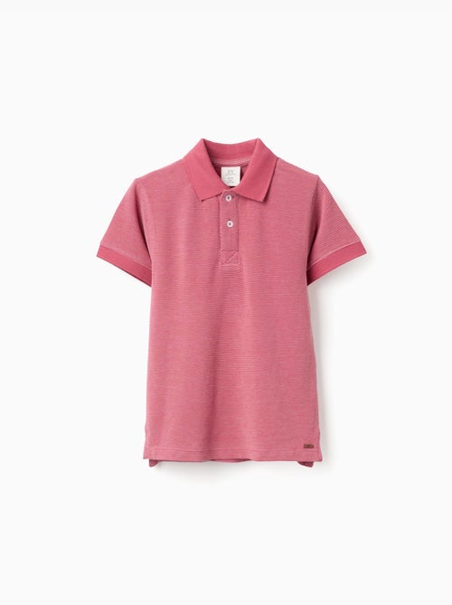 Polo de piqué de algodón con lunares en jacquard - Kiabi