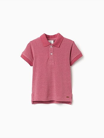 Polo de piqué de algodón con lunares en jacquard