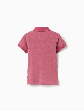 Polo de piqué de algodón con lunares en jacquard