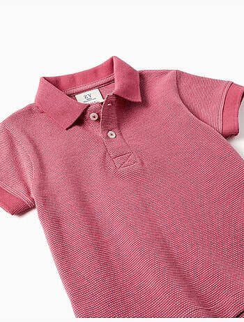 Polo de piqué de algodón con lunares en jacquard