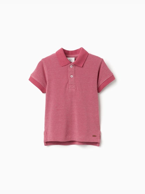 Polo de piqué de algodón con lunares en jacquard - Kiabi