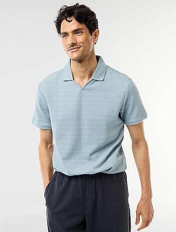 Polo de piqué de algodón de manga corta