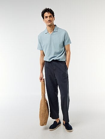 Polo de piqué de algodón de manga corta