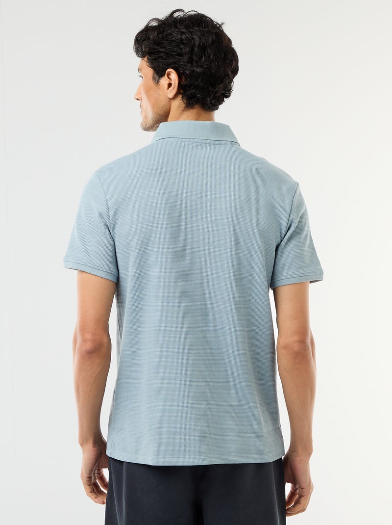 Polo de piqué de algodón de manga corta Azul - Kiabi
