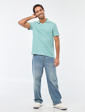 Polo de piqué de algodón de manga corta