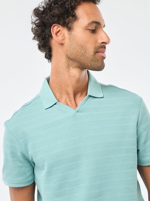Polo de piqué de algodón de manga corta - Kiabi