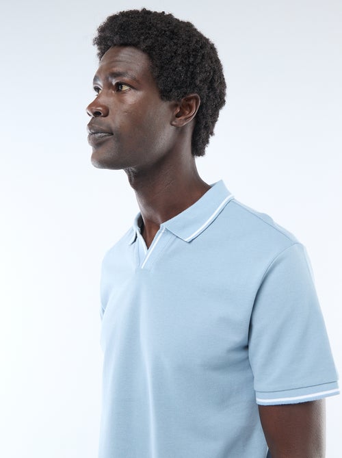 Polo de piqué de algodón de manga corta - Kiabi