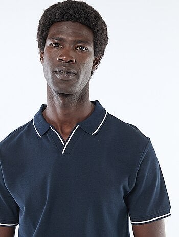 Polo de piqué de algodón de manga corta