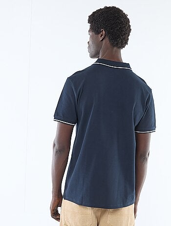 Polo de piqué de algodón de manga corta