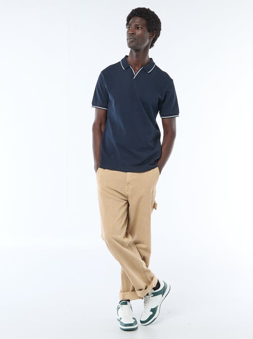 Polo de piqué de algodón de manga corta - Kiabi