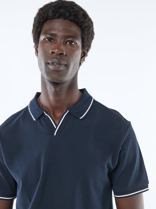 Polo de piqué de algodón de manga corta - Kiabi