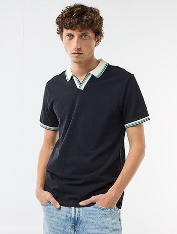 Polo de piqué de algodón de manga corta