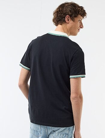 Polo de piqué de algodón de manga corta