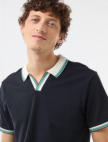 Polo de piqué de algodón de manga corta