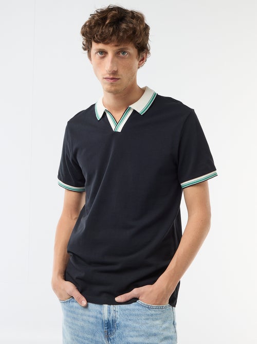 Polo de piqué de algodón de manga corta - Kiabi