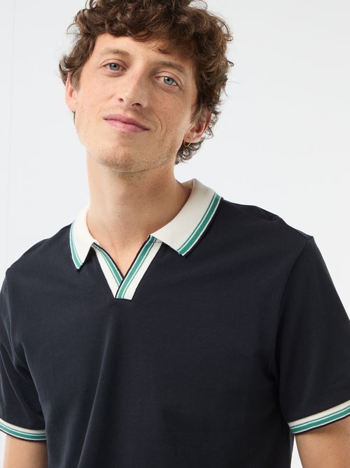 Polo de piqué de algodón de manga corta - Kiabi