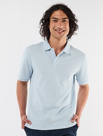 Polo de piqué de algodón de manga corta