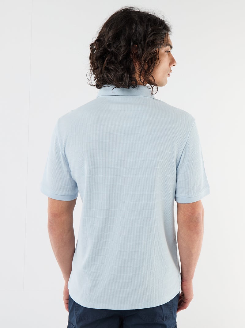 Polo de piqué de algodón de manga corta Azul - Kiabi