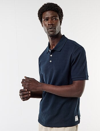 Polo de piqué de algodón de manga corta